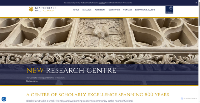 Security scan screenshot of https://www.bfriars.ox.ac.uk/
