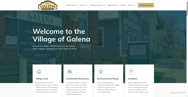 Security scan screenshot of https://galenaohio.gov/