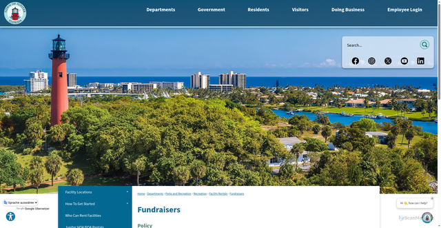 Security scan screenshot of https://www.jupiter.fl.us/928/Fundraisers