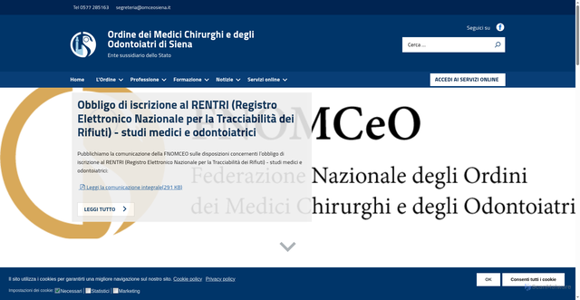 Security scan screenshot of https://www.omceosiena.it/