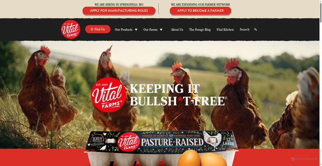 Security scan screenshot of https://vitalfarms.com