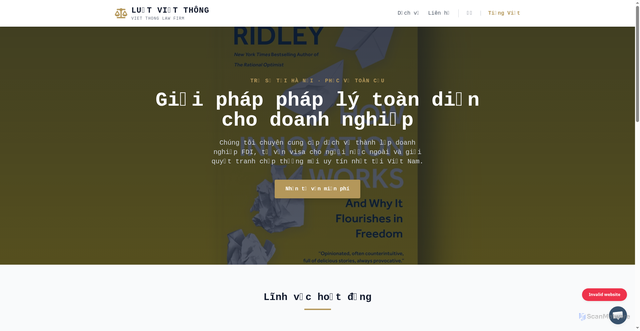 Security scan screenshot of https://vietthonglaw.pages.dev/