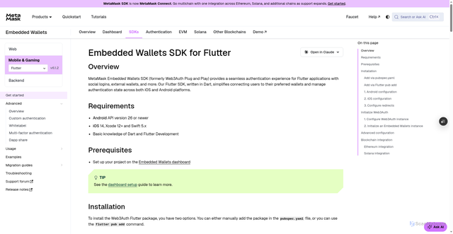 Security scan screenshot of https://metamask-docs-keec0mi8n-consensys-ddffed67.vercel.app/embedded-wallets/sdk/flutter