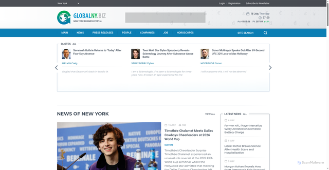 Security scan screenshot of https://globalny.biz