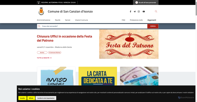 Security scan screenshot of https://www.comune.sancanziandisonzo.go.it/
