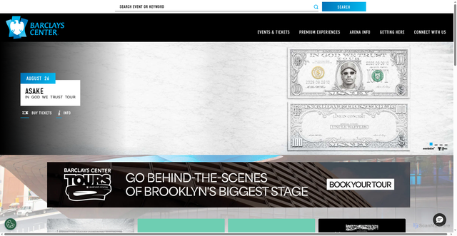 Security scan screenshot of https://www.barclayscenter.com