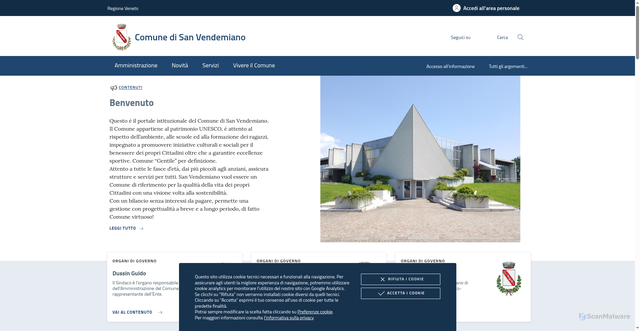 Security scan screenshot of https://www.comune.sanvendemiano.tv.it/
