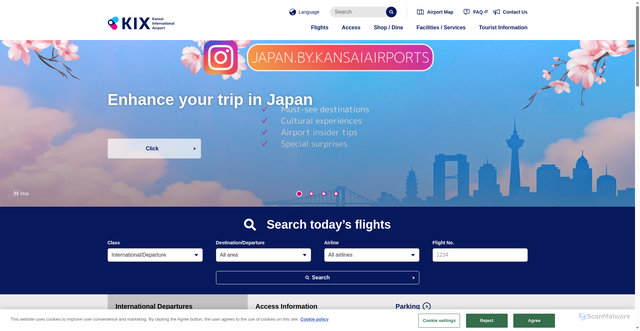 Security scan screenshot of https://www.kansai-airport.or.jp/en/
