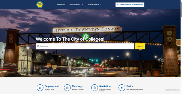 Security scan screenshot of https://conwayarkansas.gov/