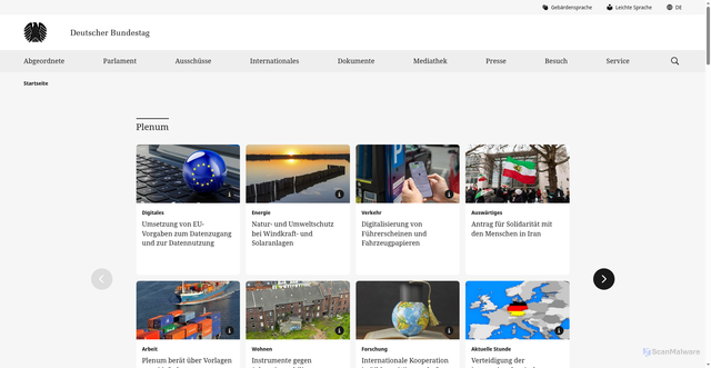 Security scan screenshot of https://www.bundestag.de/