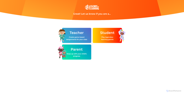 Security scan screenshot of https://app.legendsoflearning.com