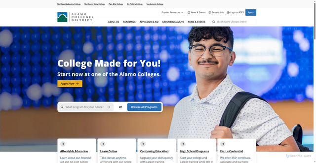 Security scan screenshot of https://www.alamo.edu