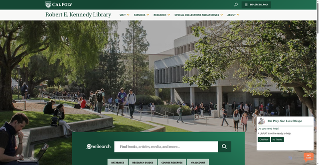 Security scan screenshot of https://library.calpoly.edu/