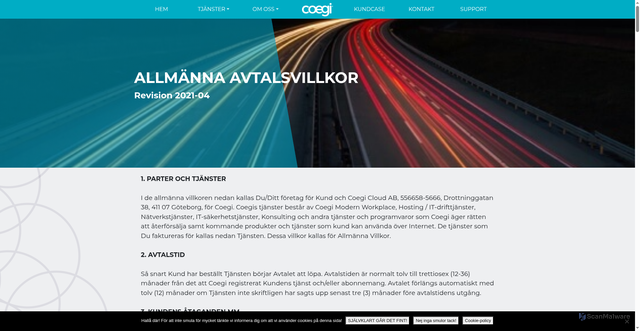Security scan screenshot of https://coegi.se/vi-ar-coegi/allmanna-villkor/