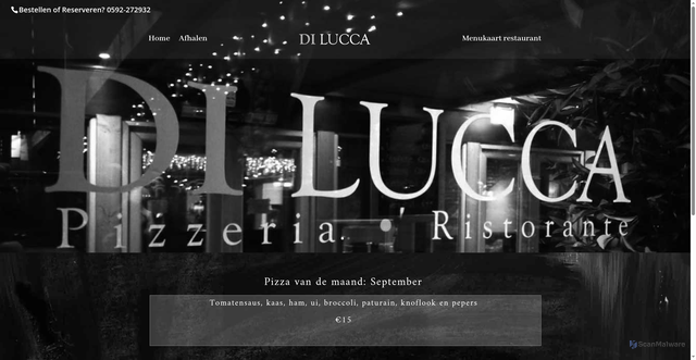 Security scan screenshot of https://pizzeriadilucca.nl