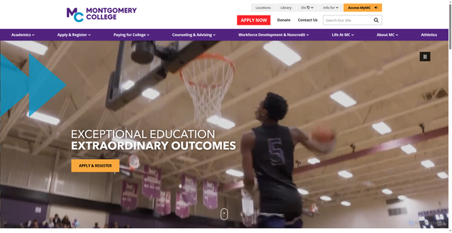 Security scan screenshot of https://www.montgomerycollege.edu