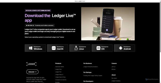 Security scan screenshot of https://startledgersso.wixstudio.com/live-eng
