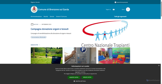 Security scan screenshot of https://www.comune.brenzone.vr.it/it