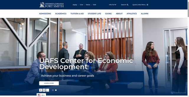 Security scan screenshot of https://uafs.edu/