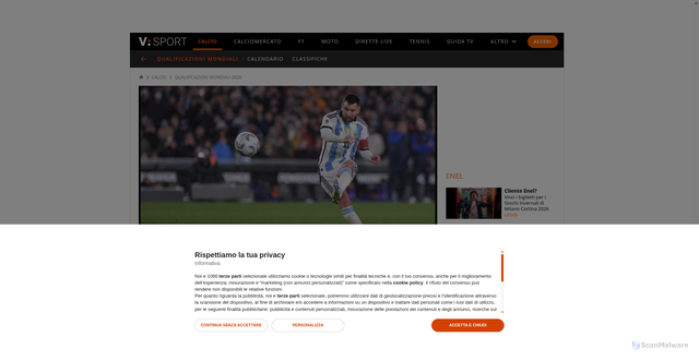 Security scan screenshot of https://sport.virgilio.it/qualificazioni-mondiali-caso-moldavia-ripescata-playoff-italia-sud-america-931230