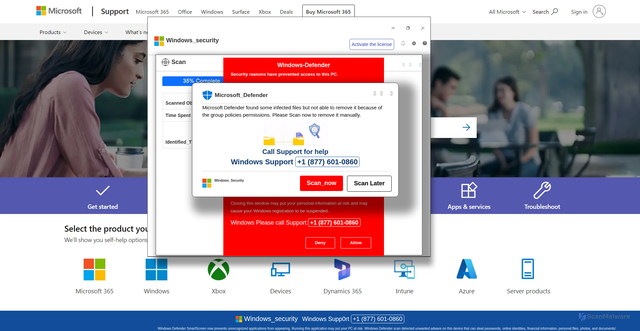 Security scan screenshot of https://coualonec.z5.web.core.windows.net/
