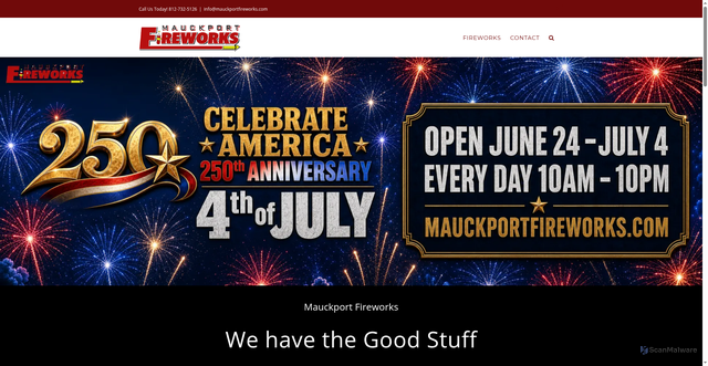 Security scan screenshot of https://mauckportfireworks.com/