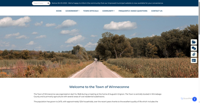 Security scan screenshot of https://townofwinneconne.gov/
