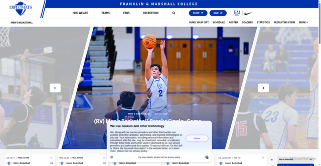 Security scan screenshot of https://godiplomats.com/sports/mens-basketball
