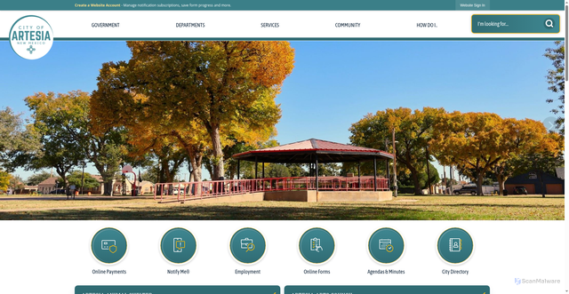 Security scan screenshot of https://artesianm.gov/