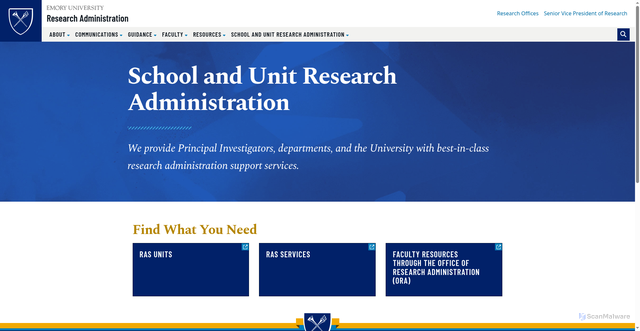 Security scan screenshot of https://ras.emory.edu
