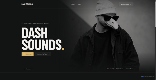Security scan screenshot of https://www.dashsounds.net/