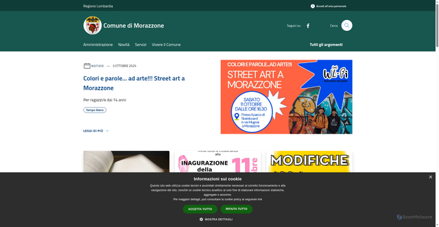 Security scan screenshot of https://www.comune.morazzone.va.it/it