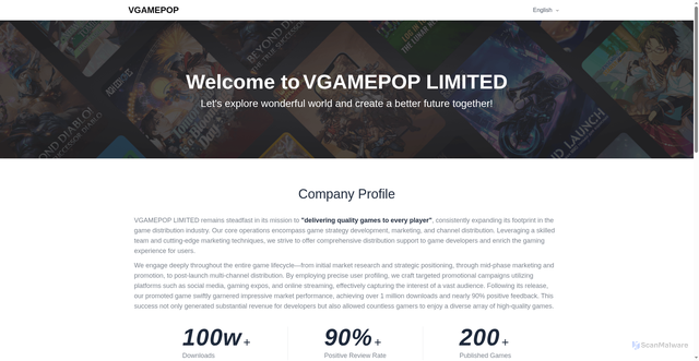 Security scan screenshot of vgamepop.com