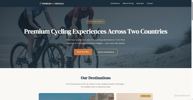 Security scan screenshot of https://premiumbikerentals.com/index.html