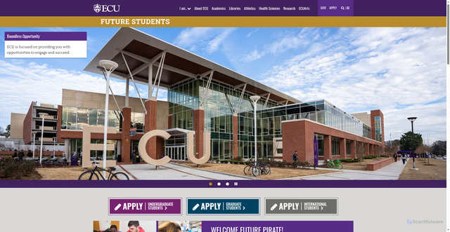 Security scan screenshot of https://info.ecu.edu/future-students/