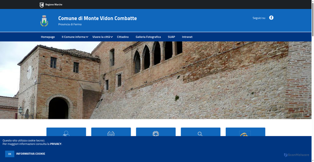 Security scan screenshot of https://www.comune.montevidoncombatte.fm.it/