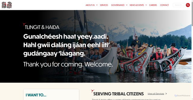 Security scan screenshot of https://tlingitandhaida.gov/