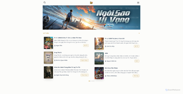 Security scan screenshot of https://metruyencv.com