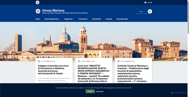 Security scan screenshot of https://www.omceomantova.it/