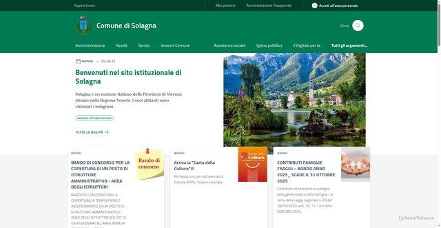 Security scan screenshot of https://www.comune.solagna.vi.it/