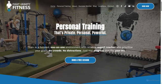 Security scan screenshot of https://fightgravityfit.com/