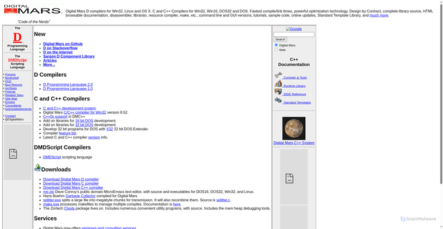 Security scan screenshot of https://digitalmars.com