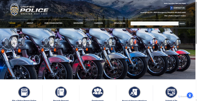 Security scan screenshot of https://unifiedpoliceut.gov/