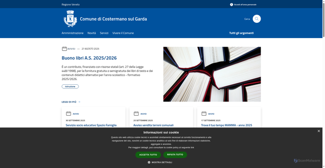 Security scan screenshot of https://www.comune.costermanosulgarda.vr.it/it