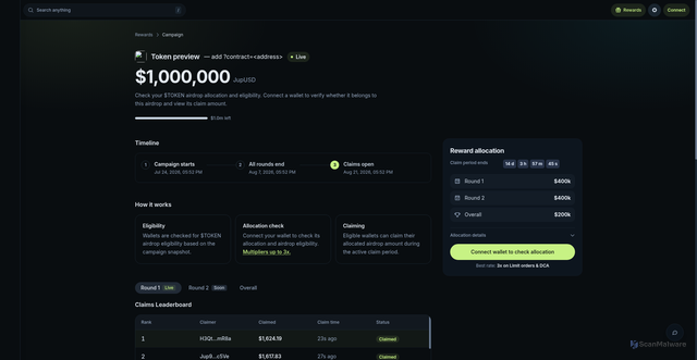 Security scan screenshot of http://openterminalallocation-ui.netlify.app/