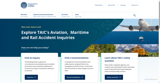 Security scan screenshot of https://taic.org.nz/