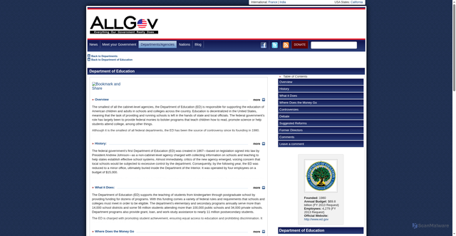 Security scan screenshot of http://www.allgov.com/departments/department-of-education?detailsDepartmentID=584