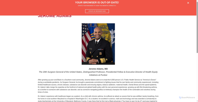 Security scan screenshot of https://physiciansled.com/jerome-adams/