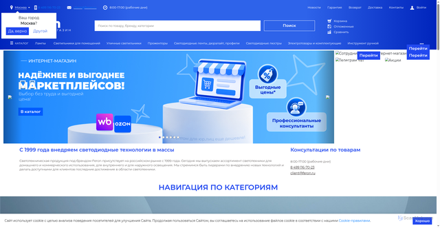 Security scan screenshot of https://shop.feron.ru