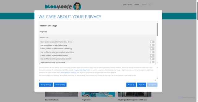 Security scan screenshot of https://bloomoose.de
